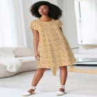 Cotton Spandex Scoop Neck Short Sleeve A Line Tee Dress image number null