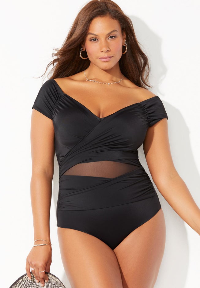 Cap Sleeve Cut Out One Piece Swimsuit image number 0