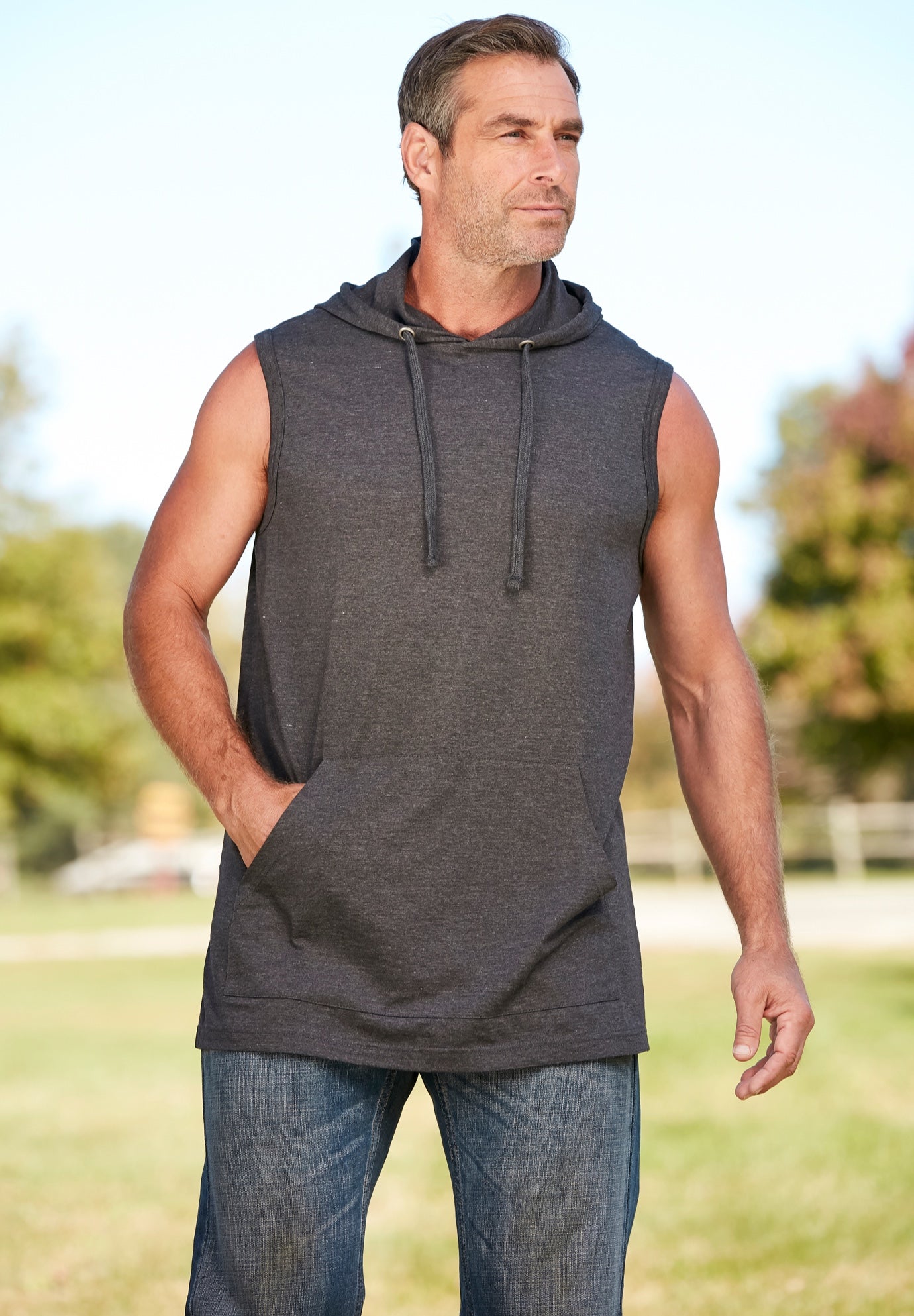 Lightweight Muscle Hoodie Tee image number 5