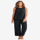 Plus Size 3-Piece Allover Lace Duster Pant Set &ndash; Formal Wear image number null