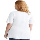 Stretch Jersey Knit A-Line Relaxed V-Neck Short Sleeve Tunic image number 1