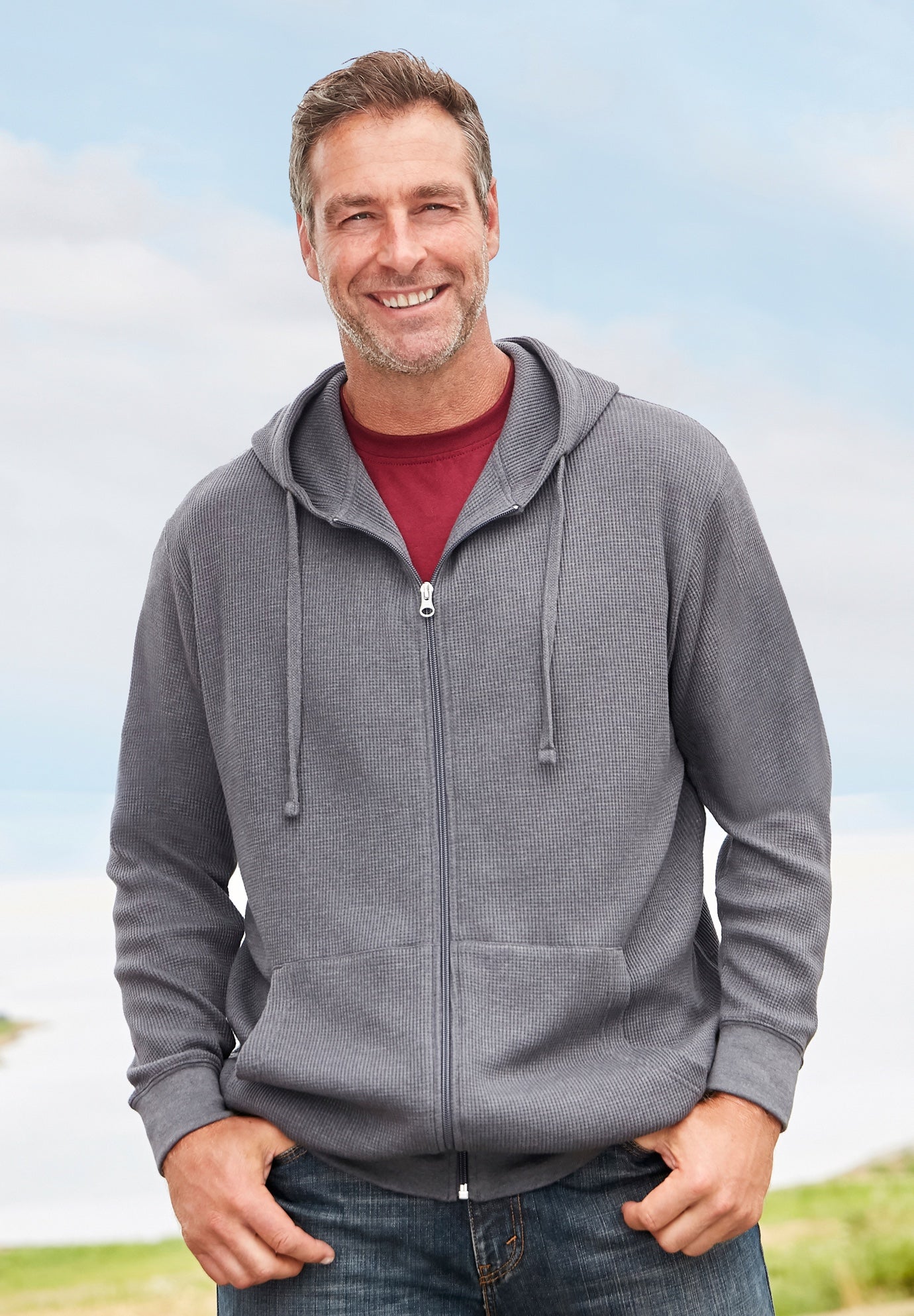 Boulder Creek&trade; Thermal Waffle Zip Hoodie image number 0