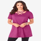 Ultimate Lattice Neck Short Sleeve Tunic image number null