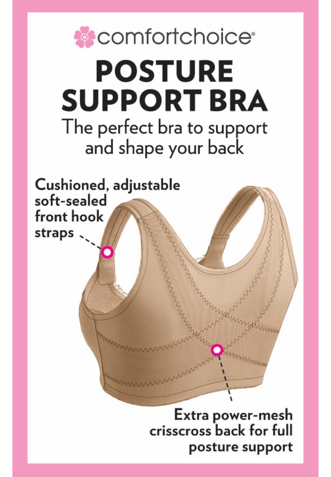 Front Close Wireless Posture Bra image number 4