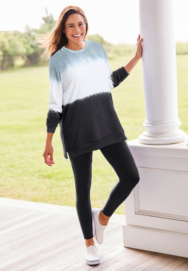Tie-dyed knit sweatshirt tunic image number 0