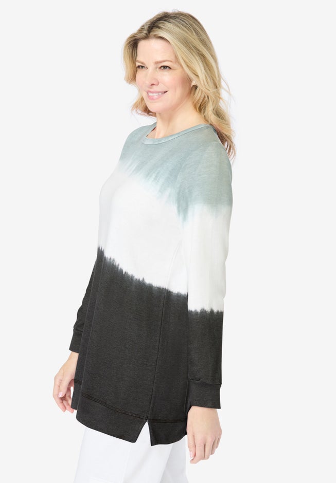 Tie-dyed knit sweatshirt tunic image number 3