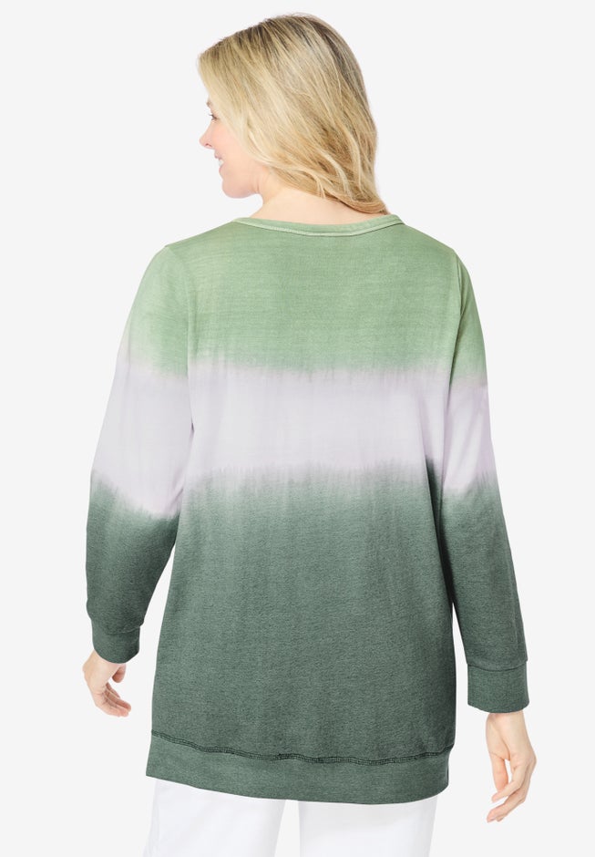 Tie-dyed knit sweatshirt tunic image number 3