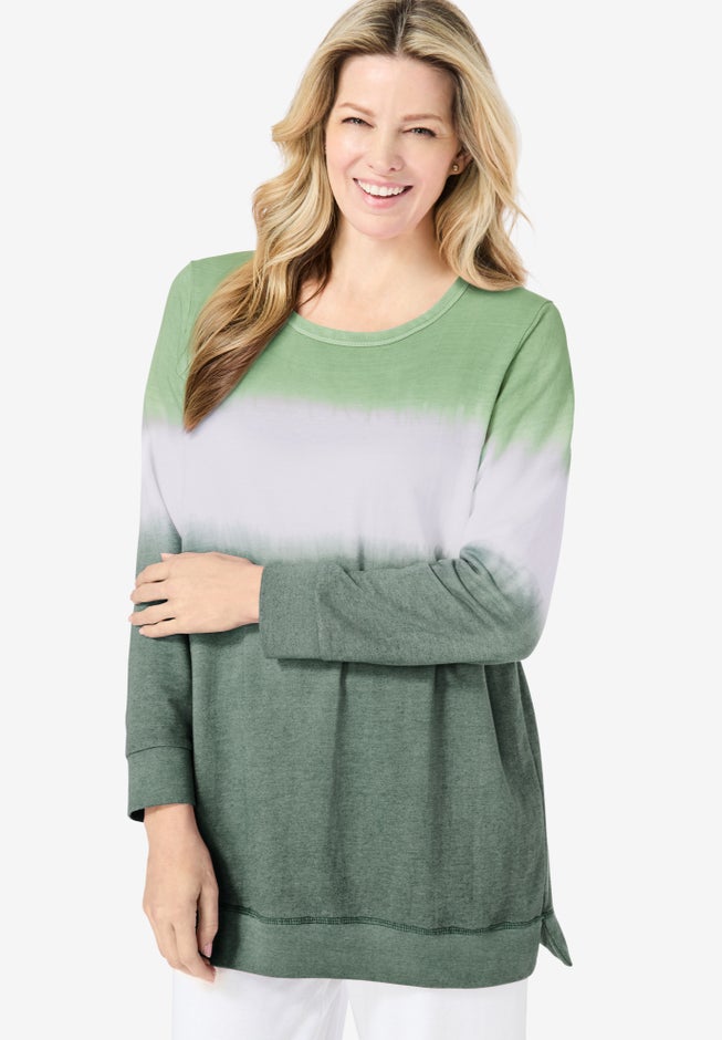 Tie-dyed knit sweatshirt tunic image number 2