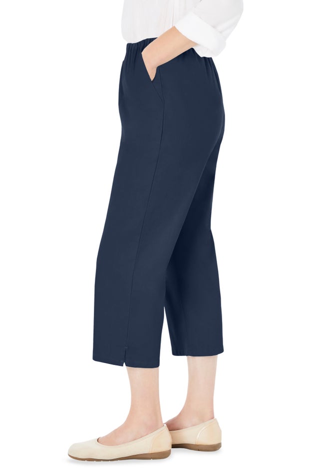 Fineline Stretch Denim Pull-On Capri Jeans image number 2