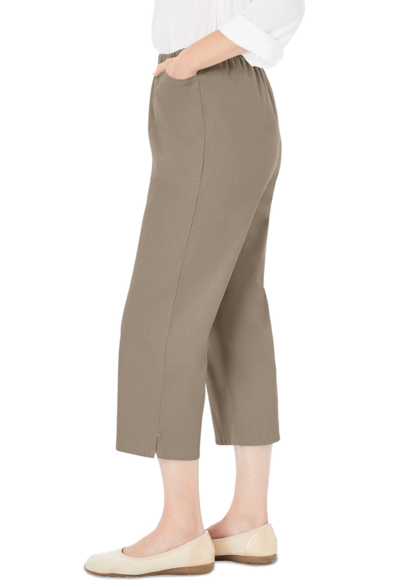 Fineline Stretch Denim Pull-On Capri Jeans image number 2