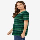 Perfect Printed Short-Sleeve V-Neck Tee image number null