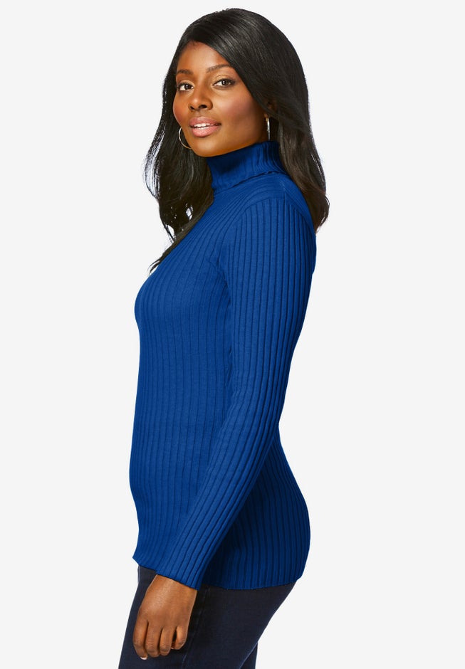 Ribbed Cotton Turtleneck Sweater image number 3