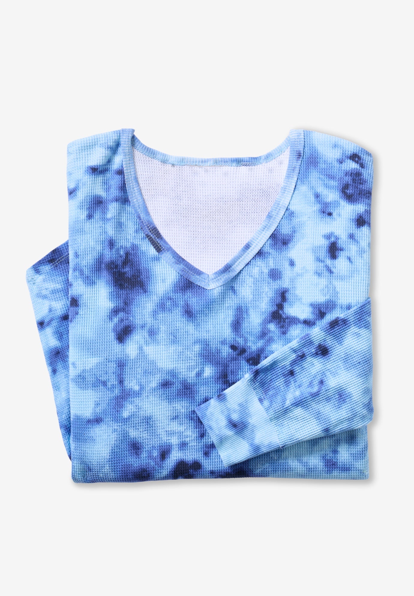 Waffle Thermal V-Neck Tee image number 6