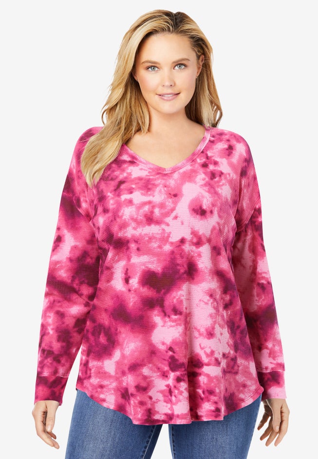 Waffle Thermal V-Neck Tee image number 7