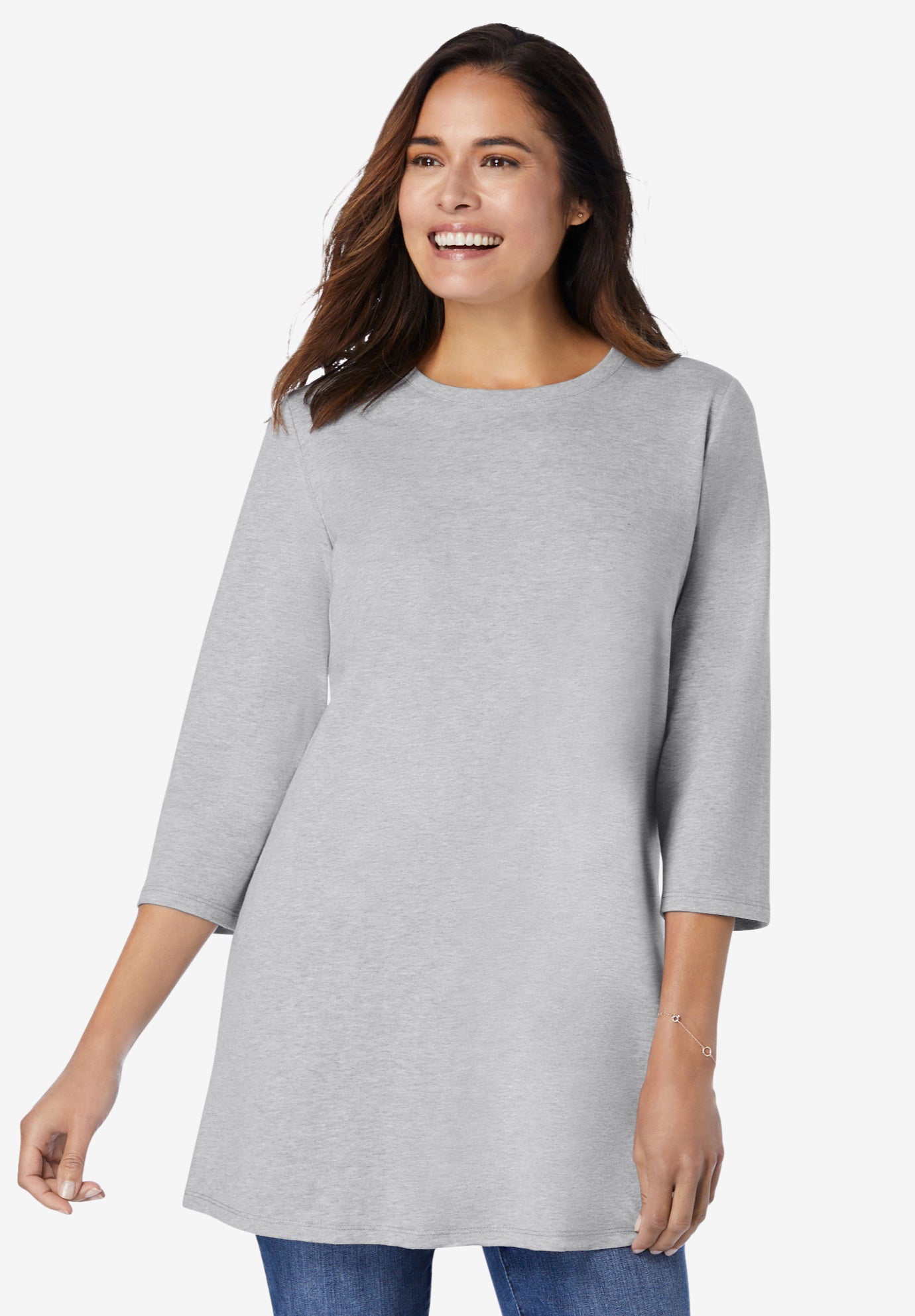 Perfect Three-Quarter Sleeve Crewneck Tunic image number 6