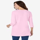 Perfect Three-Quarter Sleeve Crewneck Tunic image number null