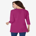 Perfect Three-Quarter Sleeve Crewneck Tunic image number null