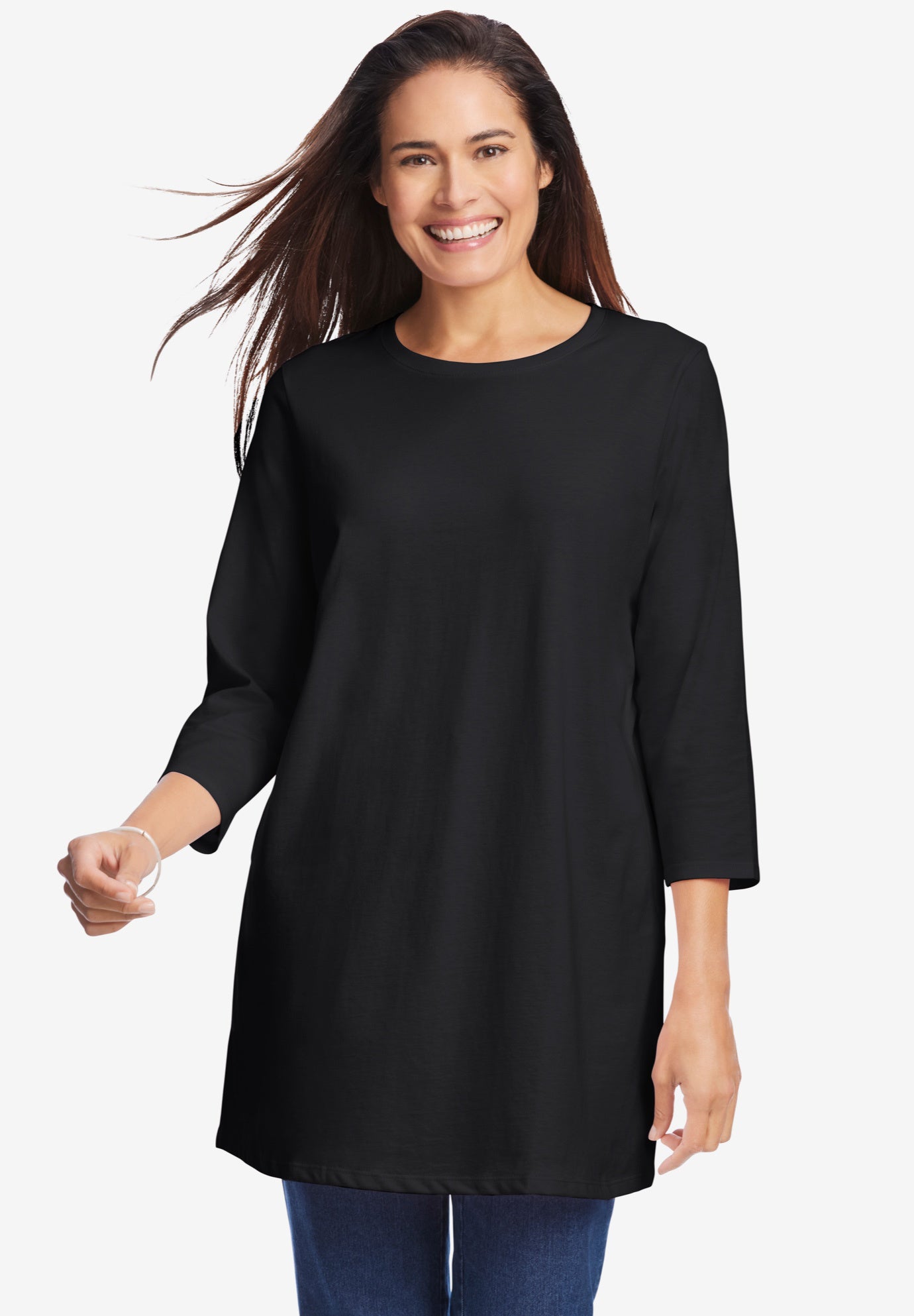 Perfect Three-Quarter Sleeve Crewneck Tunic image number 0