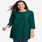 Perfect Three-Quarter Sleeve Crewneck Tunic image number null