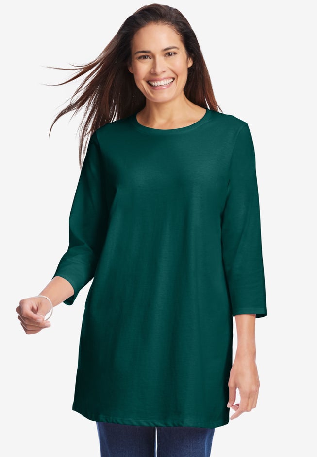 Perfect Three-Quarter Sleeve Crewneck Tunic image number 0