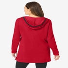 V-NECK HOODIE SWEATSHIRT image number 1