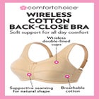 Wireless Back-Close Cotton Bra image number null