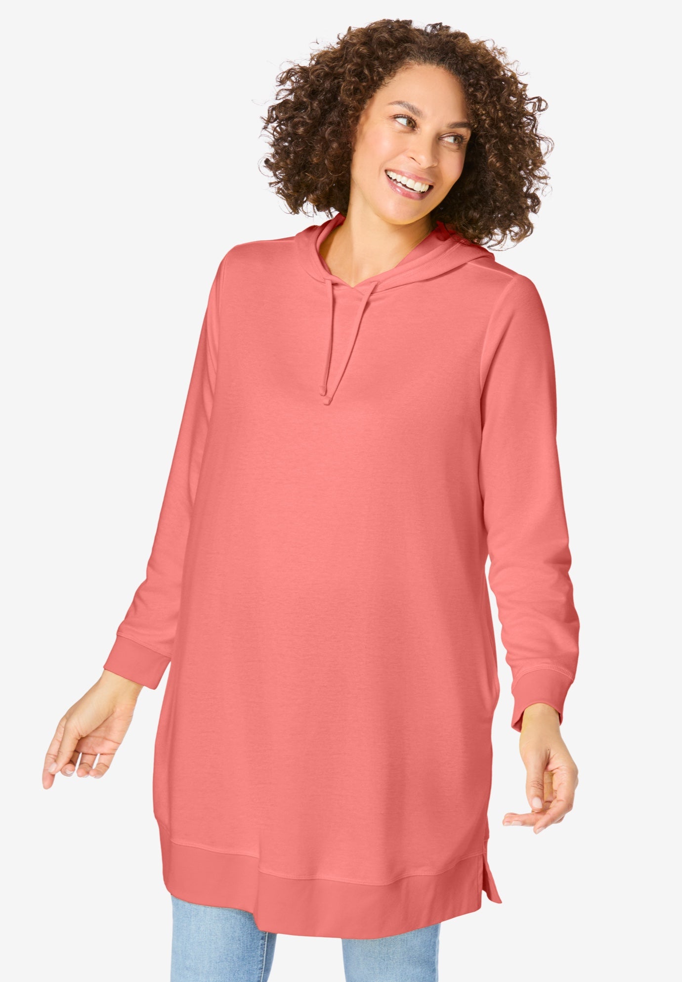 Longer-Length Hoodie Sweatshirt. image number 0