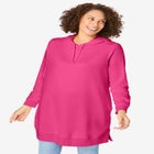 Longer-Length Hoodie Sweatshirt. image number null