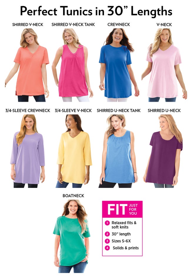 Perfect Three-Quarter-Sleeve Scoopneck Tunic image number 3