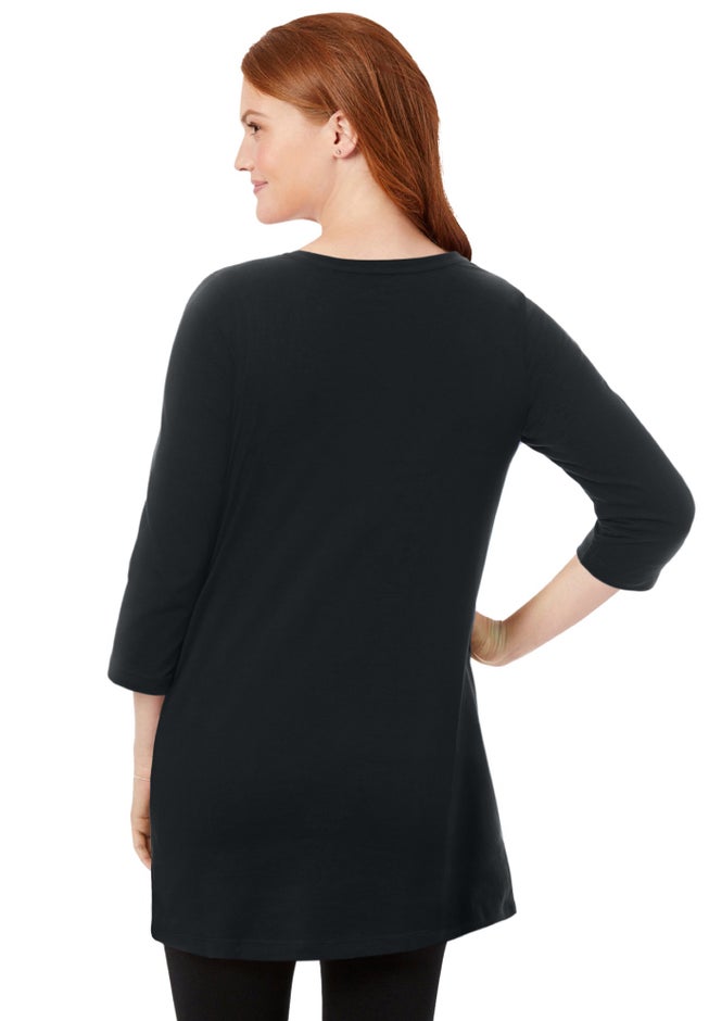 Perfect Three-Quarter-Sleeve Scoopneck Tunic image number 1