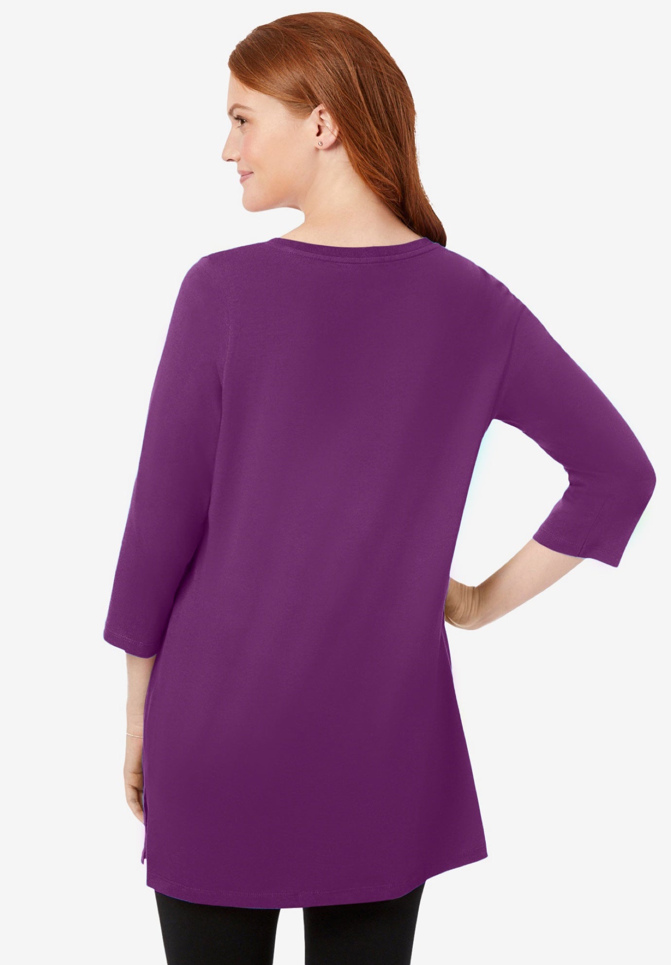 Perfect Three-Quarter-Sleeve Scoopneck Tunic image number 1