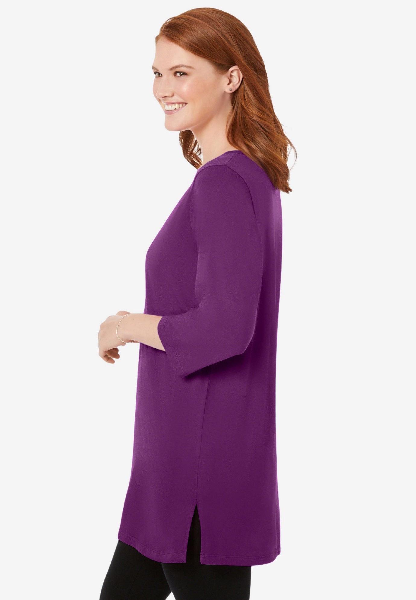Perfect Three-Quarter-Sleeve Scoopneck Tunic image number 2