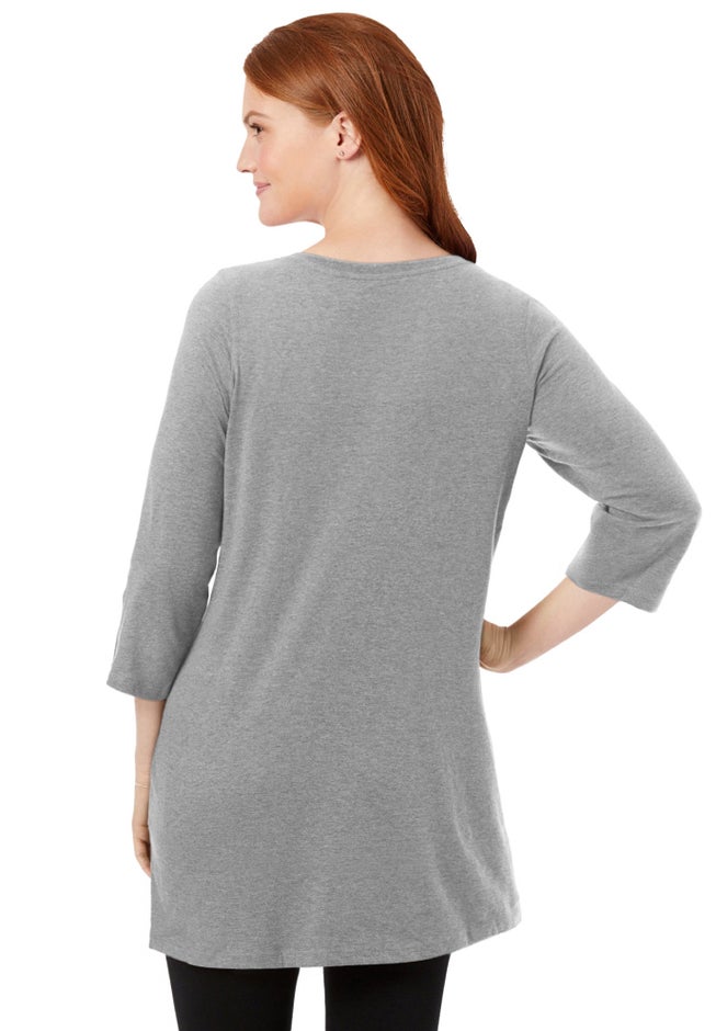 Perfect Three-Quarter-Sleeve Scoopneck Tunic image number 1