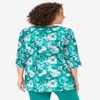 7-Day Three-Quarter Sleeve Grommet Notch Tunic image number null