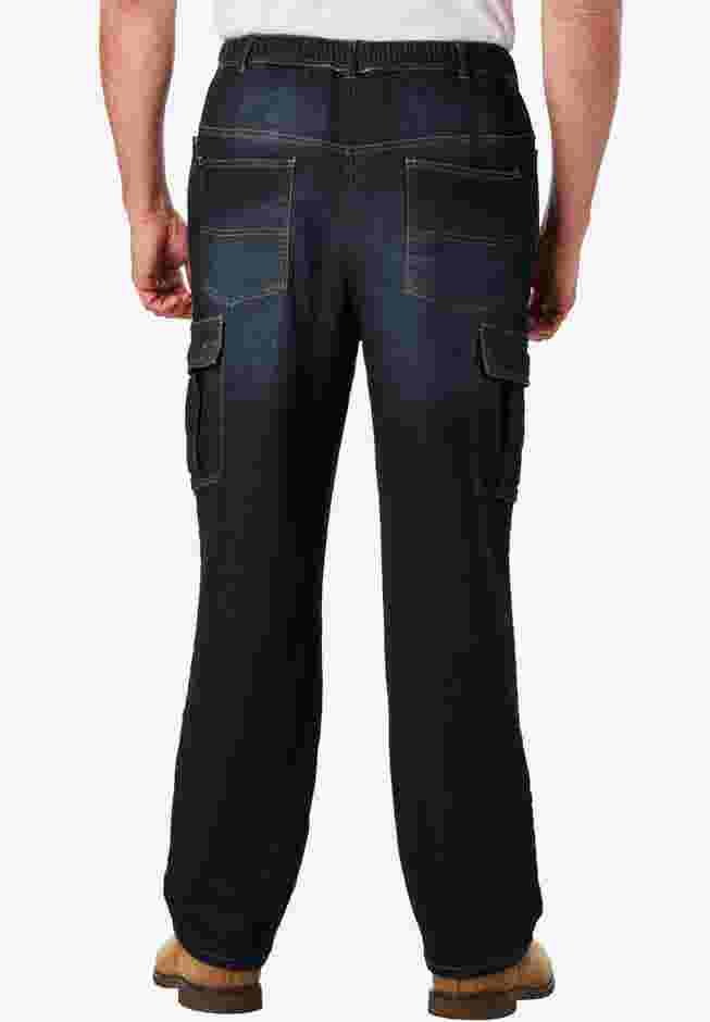 Relaxed Fit Cargo Denim Look Sweatpants image number 1