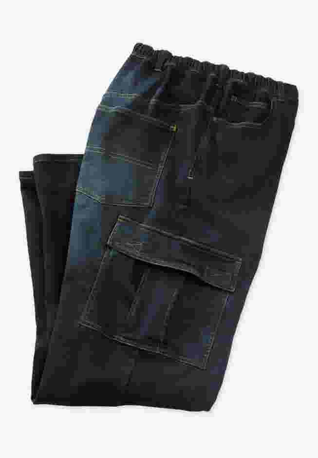 Relaxed Fit Cargo Denim Look Sweatpants image number 3