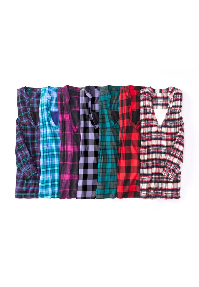 Flannel Tunic With Layered Look image number 3
