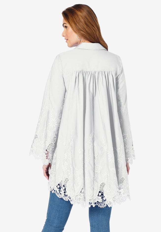 Poplin Embroidered Swing Tunic image number 1
