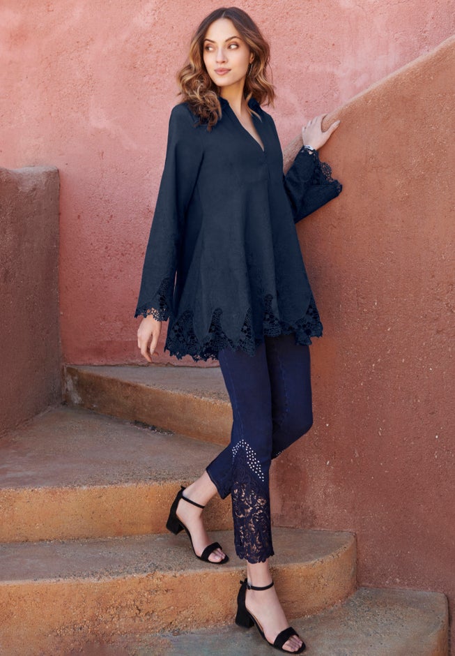 Poplin Embroidered Swing Tunic image number 3