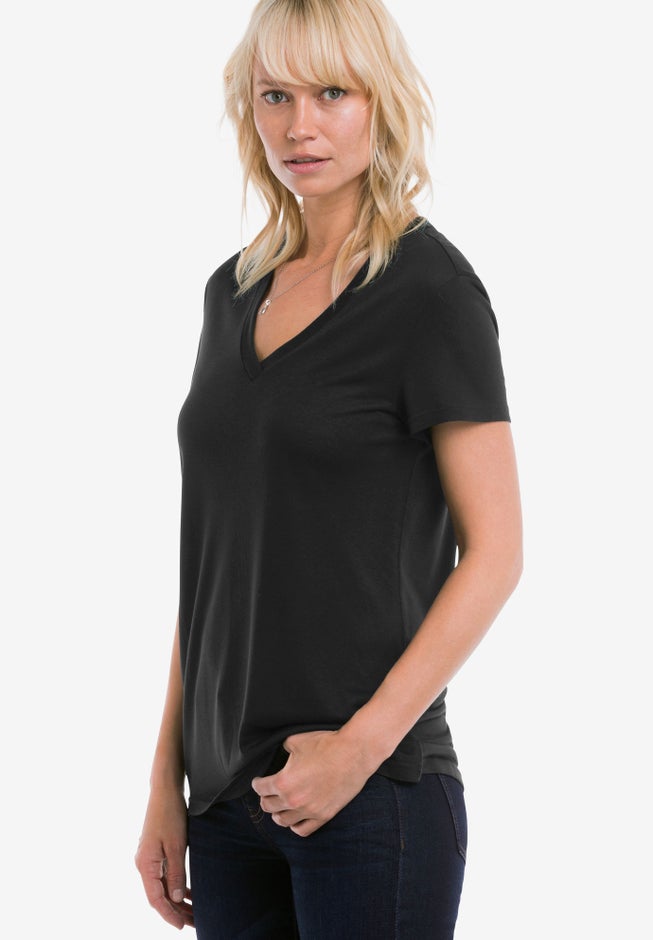 Drapey V-Neck Tee image number 0