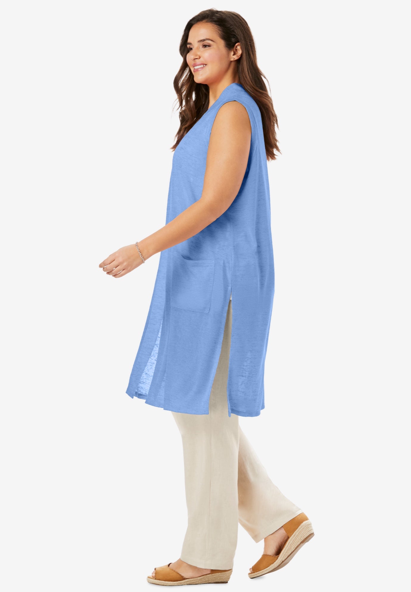 Lightweight Linen Vest Sweater image number 2