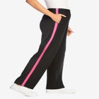 Cotton French Terry Straight-Leg Pull-On Side-Stripe Pants image number null