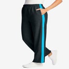 Cotton French Terry Straight-Leg Pull-On Side-Stripe Pants image number 0