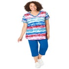 Two-Piece V-Neck Tunic & Capri Set image number null