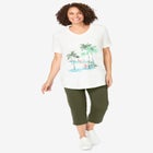 Two-Piece V-Neck Tunic & Capri Set image number null