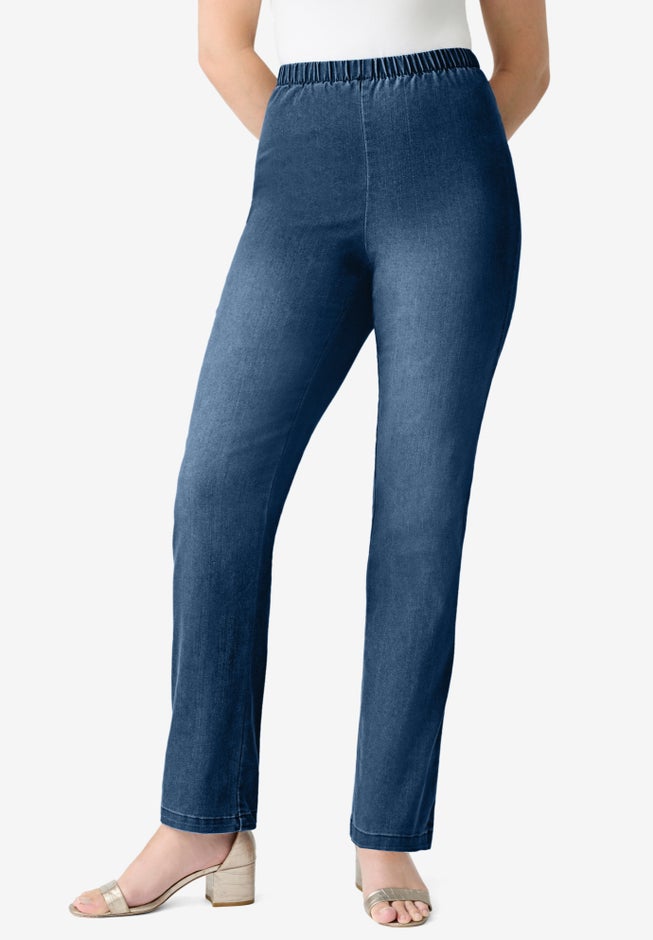 Plus Size Comfort Stretch Straight Leg Jean image number 3