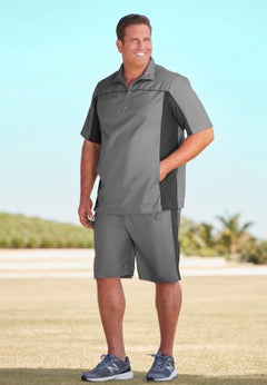 Quarter Zip Short Sleeve Colorblock Tracksuit