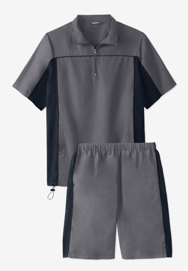 Quarter Zip Short Sleeve Colorblock Tracksuit image number 1
