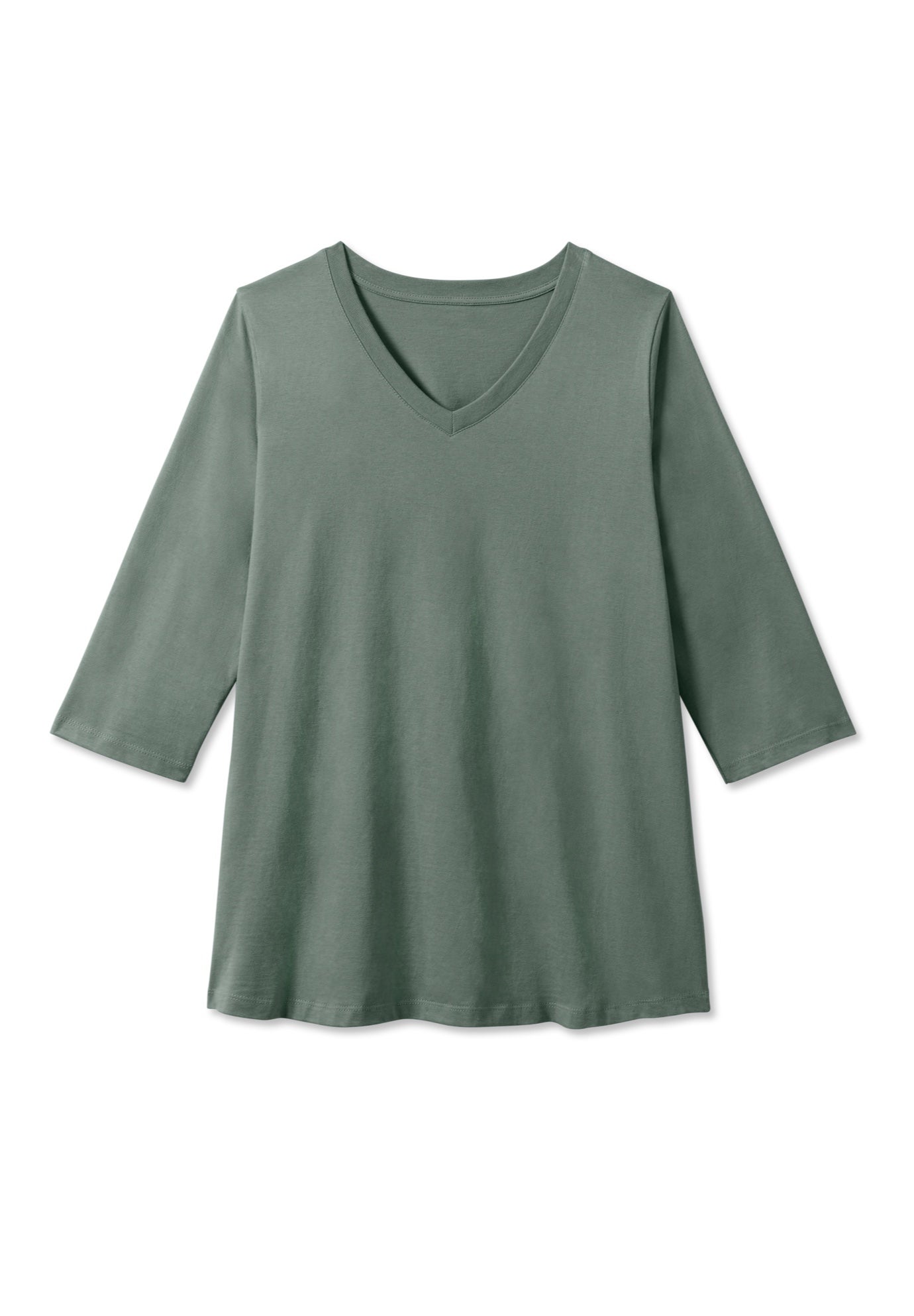 Perfect Three-Quarter Sleeve V-Neck Tee image number 4