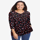 Perfect Three-Quarter Sleeve V-Neck Tee image number null